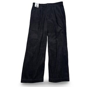 Roglins Street Legend Mens Black Corduroy Pleated Pants Vintage #350 36S Y2K New
